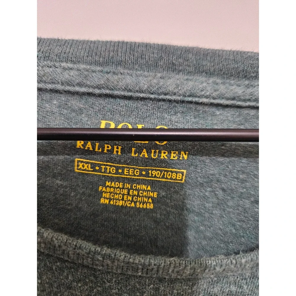 Polo Ralph Lauren Mens XXL Green‎ Heather Long Sleeve Pony Logo T-Shirt Cotton